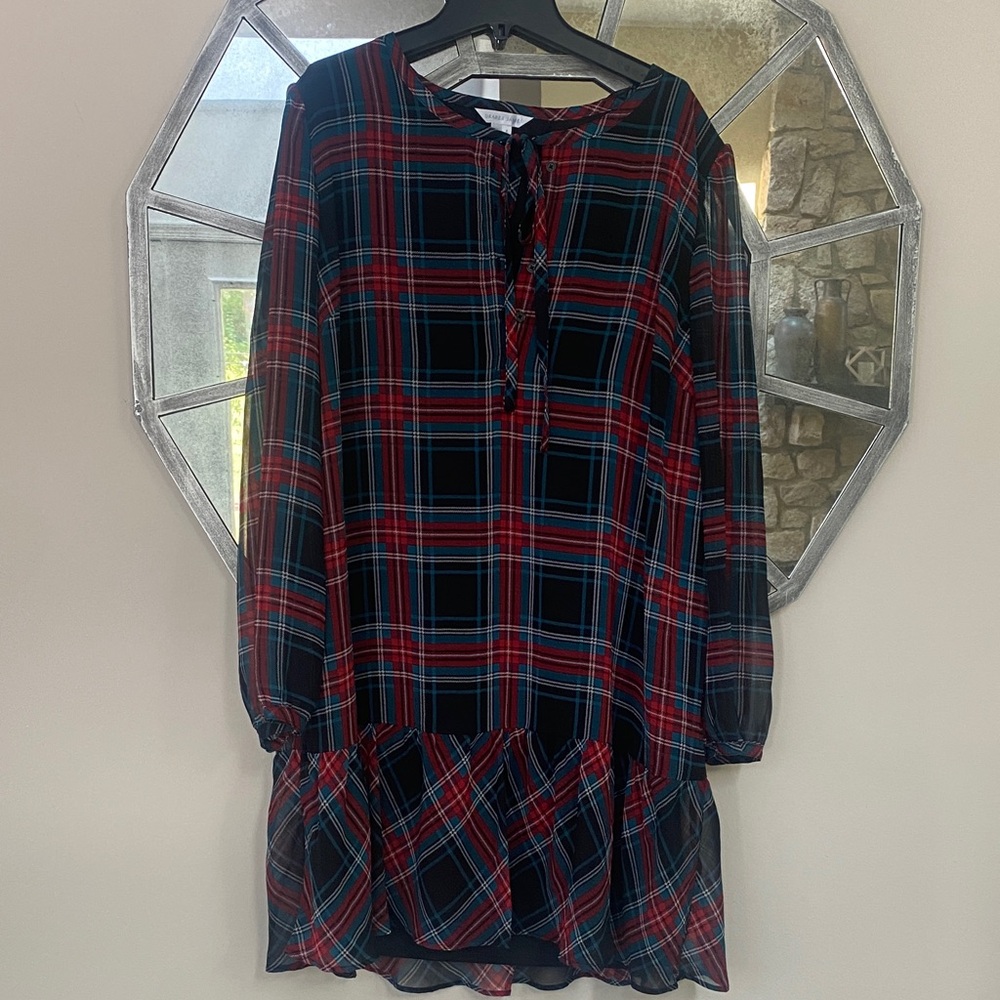 Draper James Black and Red Plaid Dress